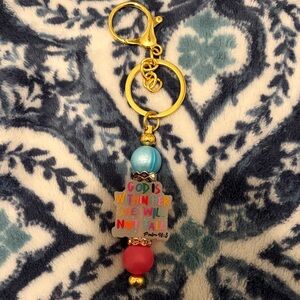 Inspirational Gold and Multicolor Keychain